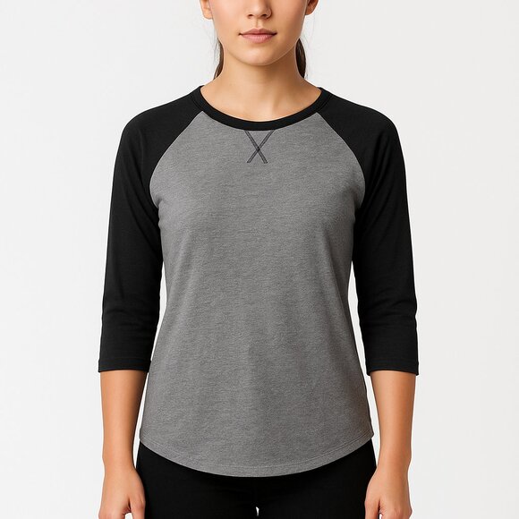 Athletic Works Tops - Athletic Works Workout T-Shirt – Black/Grey – Short Sleeve